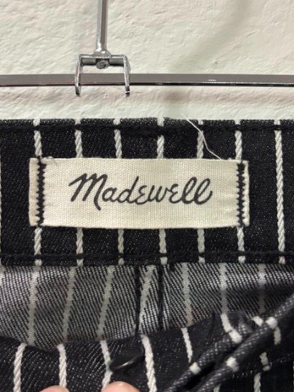 Madewell 9-Inch-High Riser Skinny Skinny Jeans Black White Stripe Size 28 - Picture 4 of 9